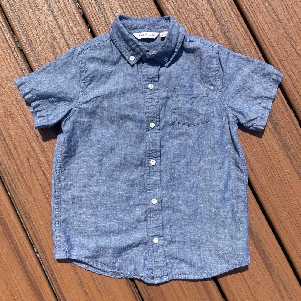 Janie and Jack Soft Denim Size 7 Button Up Shirt